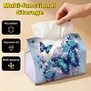 Blue Butterfly DIY PULeather Diamond Painting Tissue Box for Adults Beginners Gem Art Painting Napkin Holder for Living Room Bedroom Bathroom Table Decor
