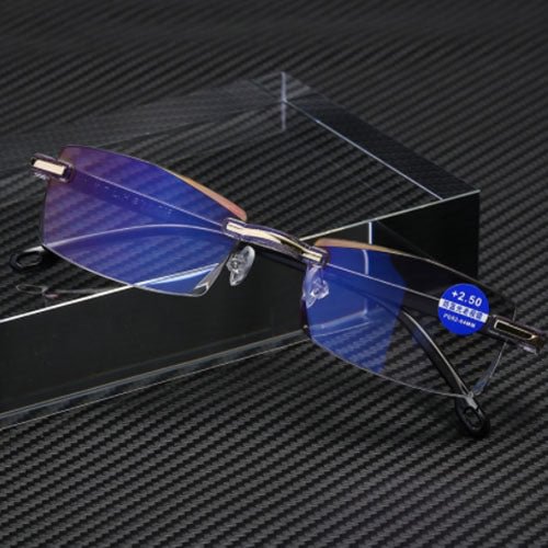 New Diamond-cut Bifocal Progressive And Anti-Blue Eyewear Ultralight Reading Glasses - vzzhome