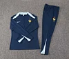 2024 France Half-Pull Training Suit Royal blue Football Shirt Set