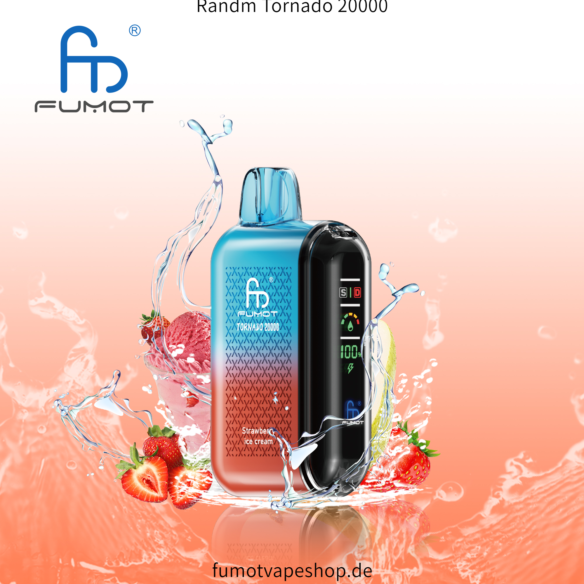 Randm Tornado 20000 Erdbeereis  fumotvapeshop