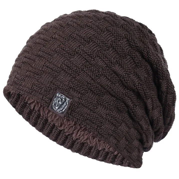 Men's Outdoor Skiing Cashmere Thick Wool Hat Knitted Hat-inspireuse