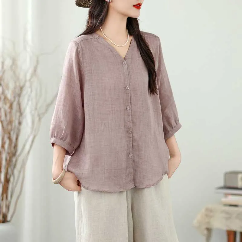 Minimalist Style Solid Colour Long Sleeve Shirt