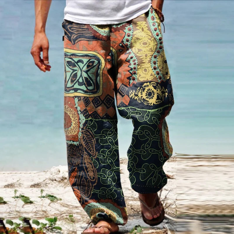 Golf Pants Men Pants Summer Beach Hippie Harem Pants Baggy Boho Yoga  Hawaiian Casual Drop Crotch Trouser Blue - Walmart.com