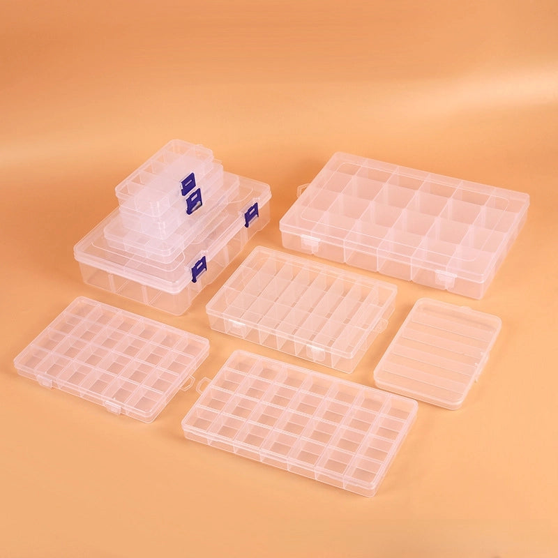 2 Pieces Storage Box 10 Grid 15 Grid 28 Grid Plastic Box Fire Paint Wax Grain Goo Card Component Tool Plastic Finishing Box Packaging Box