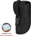 Taktisch Brillenetui Brille Etui Molle Tasche Klein Hüfttasche für Sonnenbrillen Fahrradbrillen (Schwarz)