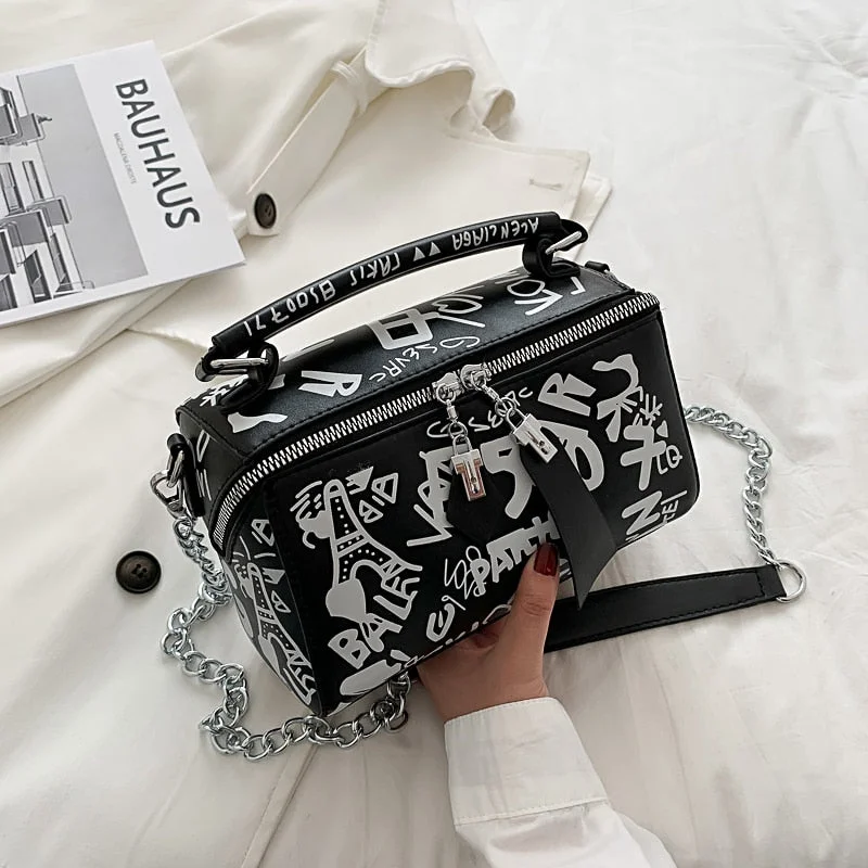 2021 Luxury Design Women Leather Handbags and Purse Fashion Crossbody Bags for Women Graffiti Handbags Shoulder Bags Women Bag