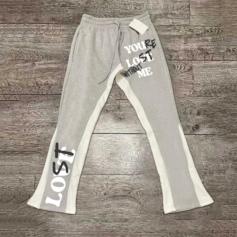 Sopula Your Lost Without Me Contrasting Colors Stylish Casual Flared Trousers - Sopula｜Premium Graphic Tees & Graphic Clothing