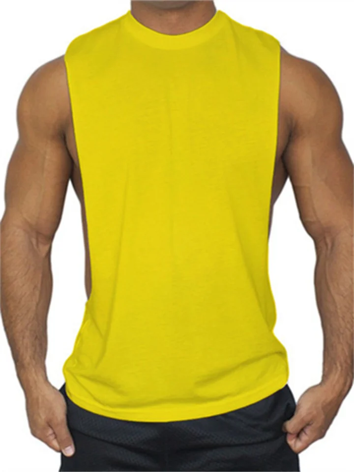 Men's Sports Loose Training Clothing Basketball Running Sleeveless Sweat Breathable Shoulders Fitness Undershirts-Cosfine
