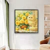 (US Only)Cat Printed Cross Stitch Kit 61x61cm DIY 14CT Thread Art Needlework Home Decor