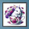 Hase und Blume - Rundbohrer Diamantmalerei - 40*40cm