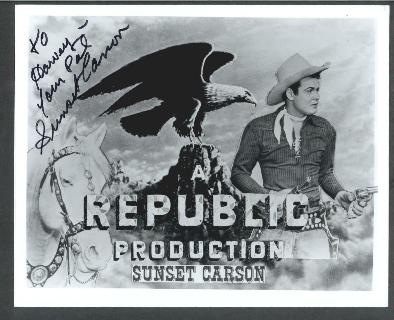 Sunset Carson - Signed Vintage Celebrity Autograph Photo Poster painting - B Movie Westerns