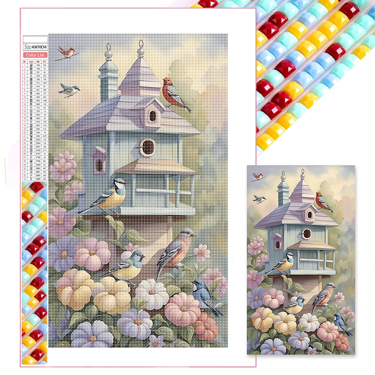 Full Square Diamond Painting - Bird House 40*70CM