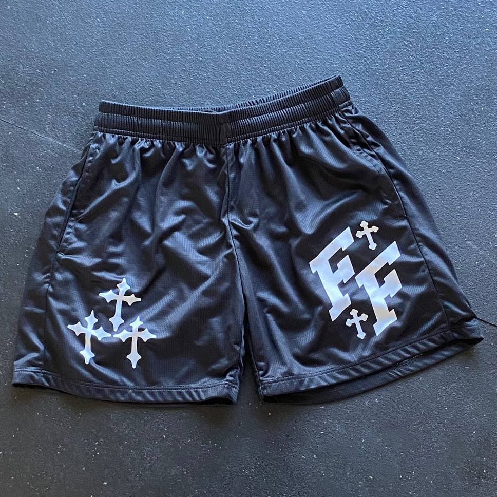 Sopula Faith & Future Cross Print Mesh Shorts - SOPULA