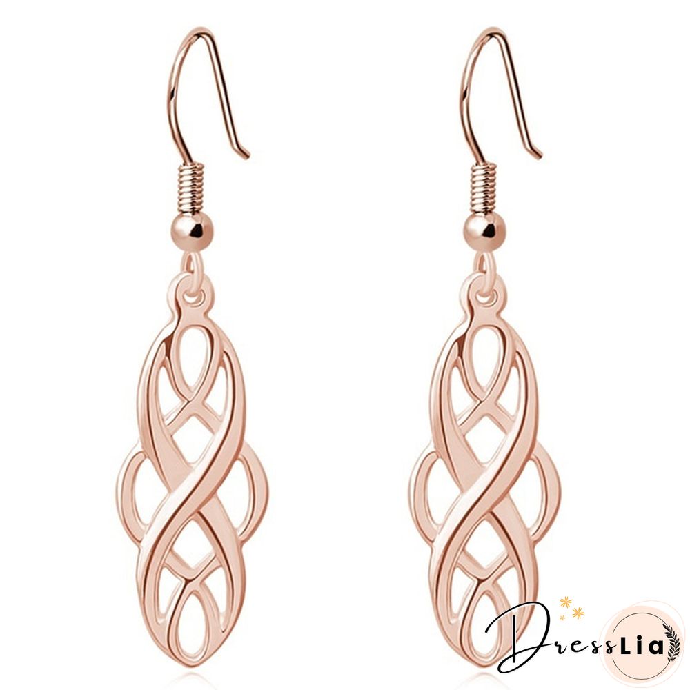 2 Colors Celtic Knot Dangle Earrings Good Luck Irish Celtic Knot Vintage Dangles for Women,Girls