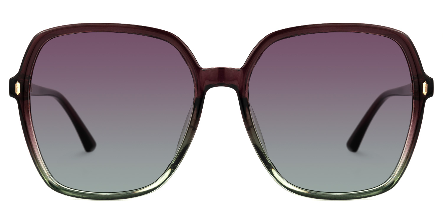 Dallas Dunkellila-GrÃ¼n Geometrisch Sonnenbrille Dunkellila-GrÃ¼n