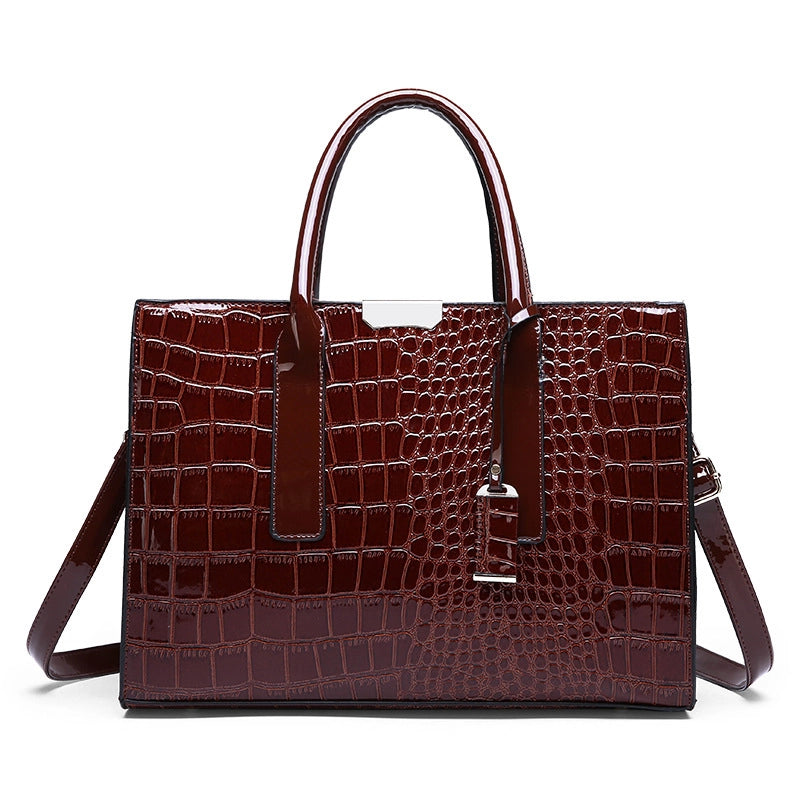 New Women’s Bag Trend Crocodile Pattern Portable Shoulder Slung Tote Bag A Generation Of Global