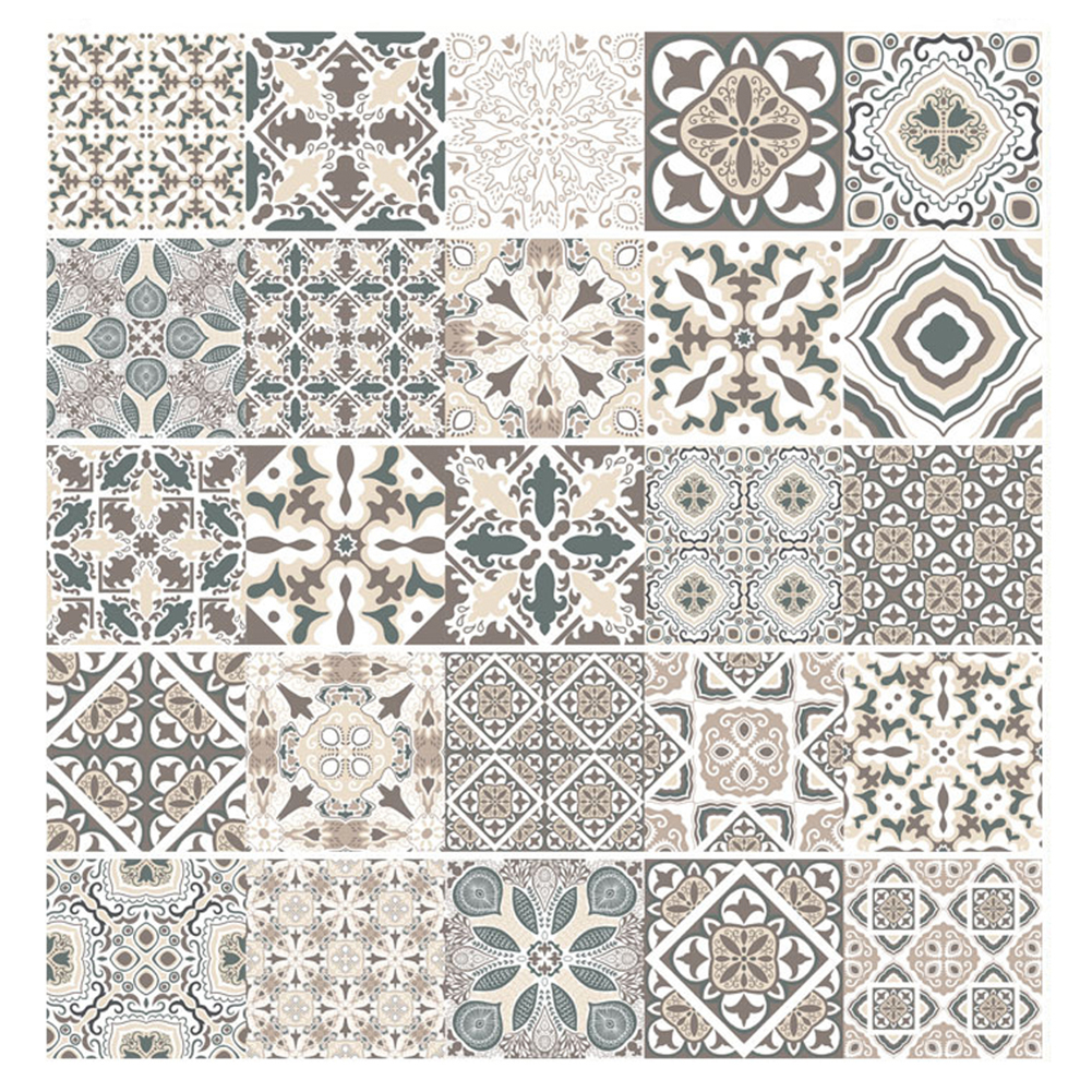 

4/5pcs Vintage Tile Sticker Waterproof Kitchen Bathroom DIY Wall Decal (2, 501 Original