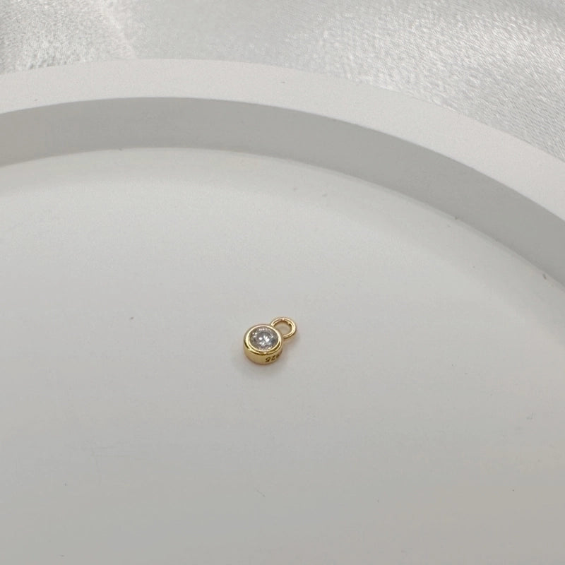 1 Piece 925 Sterling Silver Zircon 22K Gold Plated Rhodium Plated Round Dots Water Droplets Heart Shape Pendant