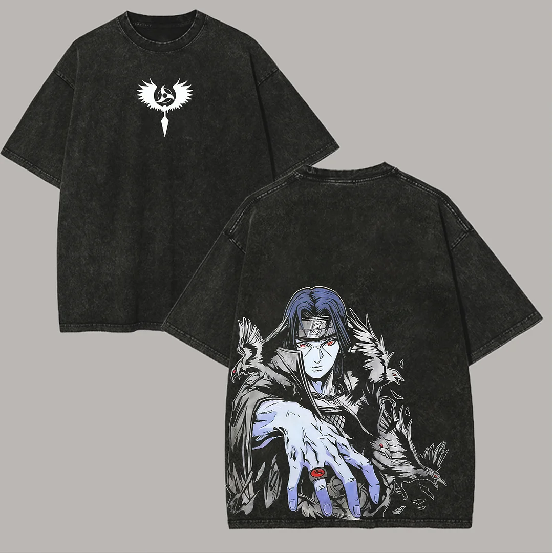 Uchiha Itachi Printed Unisex Washed T-Shirt
