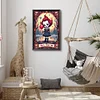Halloween Horrorfilm Tarotkarten - runder Bohrer Diamantmalerei - 40*60cm (große Größe)