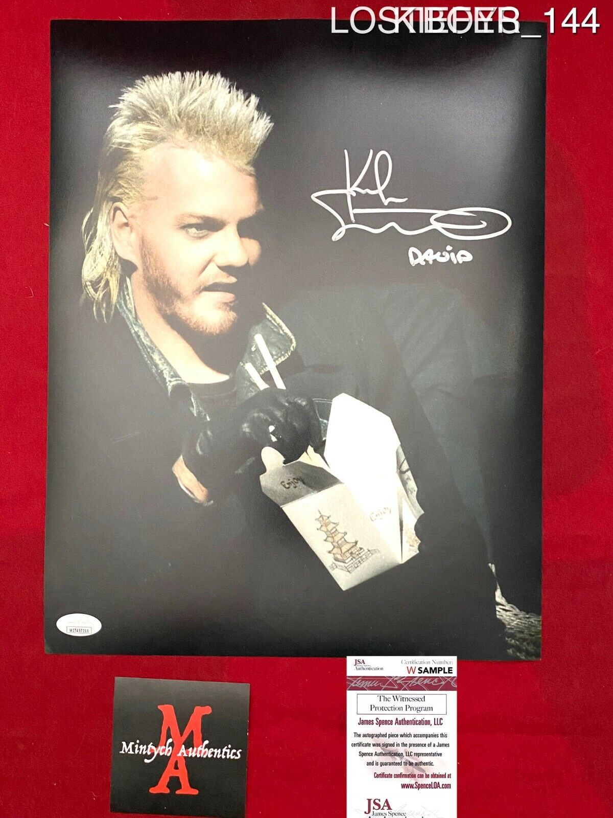 KIEFER SUTHERLAND AUTOGRAPHED SIGNED 11x14 Photo Poster painting! THE LOST BOYS! DAVID! JSA!