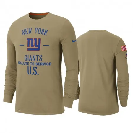 Men's New York Giants Tan 2019 Salute to Service Sideline Performance Long Sleeve Shirt