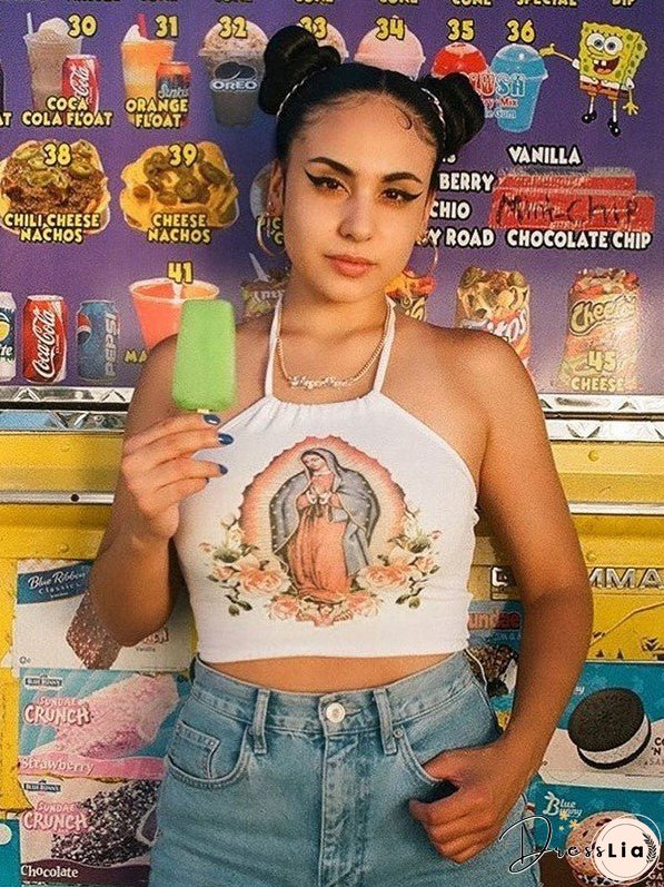 Halterneck Print Vest Straps Small Suspenders