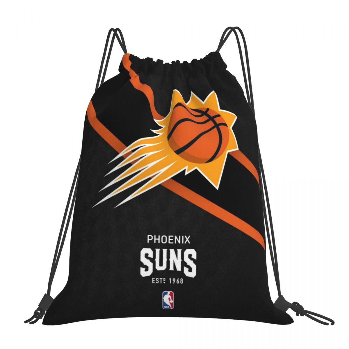 Phoenix Suns Black Waterproof Adjustable Lightweight Gym Drawstring Bag