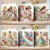 6Pcs Diamond Painting Greeting Card Dress Girl Diamond Handmade Card for Friends