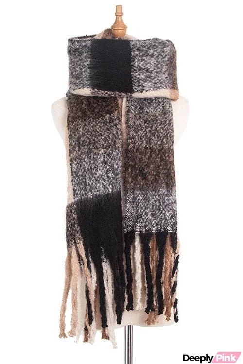 Tassels Color Block Scarf