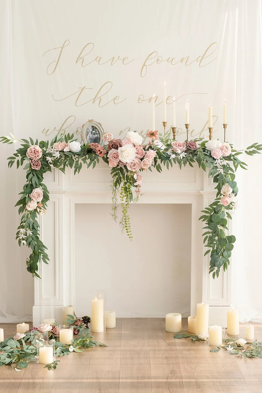 Head Table Flower Garland in Dusty Rose & Cream