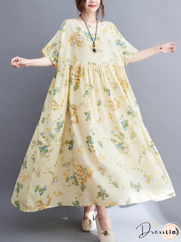 Women Plus Size Bohemian Loose Dress