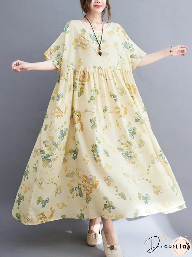 Women Plus Size Bohemian Loose Dress