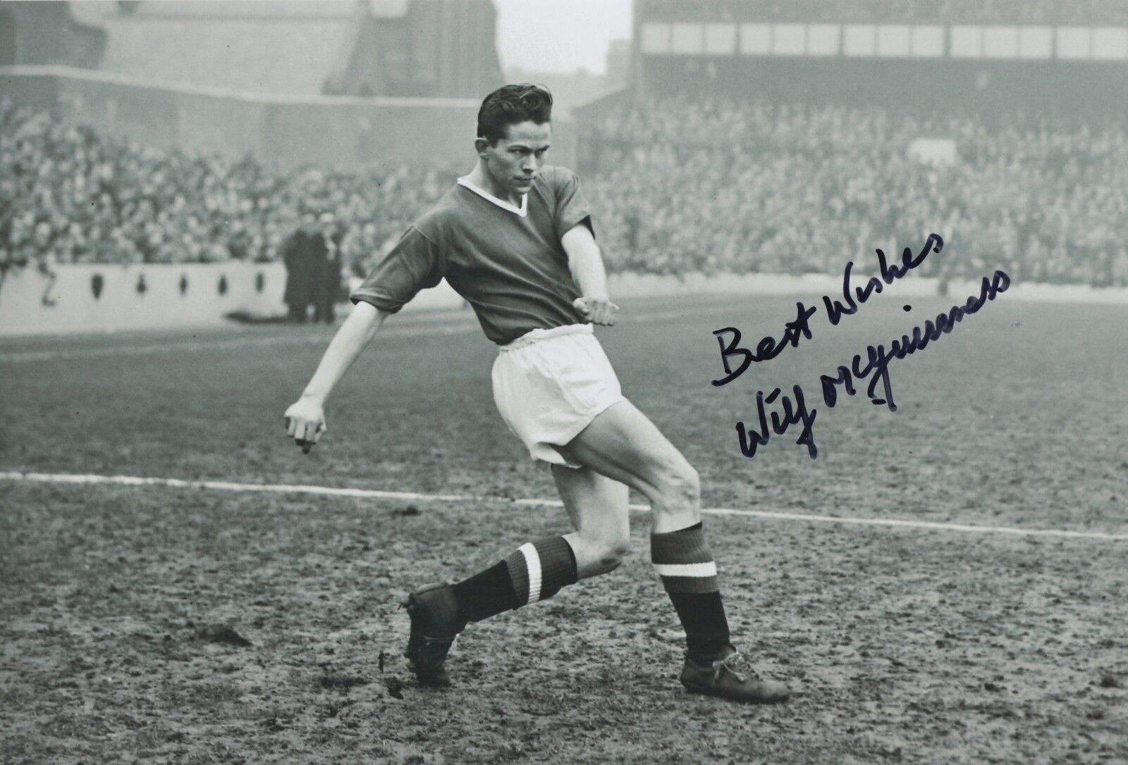 Wilf McGuinness Hand Signed Manchester United 12x8 Photo Poster painting 1.