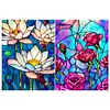 Combo Kit（2PCS)-Diamond Painting-DIY DIY Full Round Drill Glass Roses Flower (30*40CM)