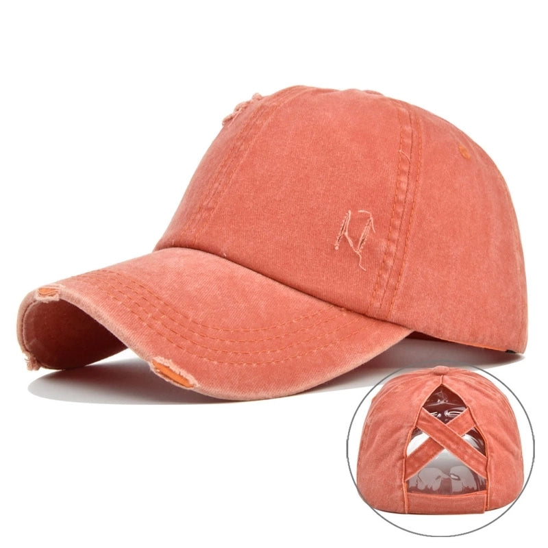 Horsetail Hole Baseball Cap Braids Do Old Baseball Cap Girls Hat Sunshade Cap Soft Top Retro Hat