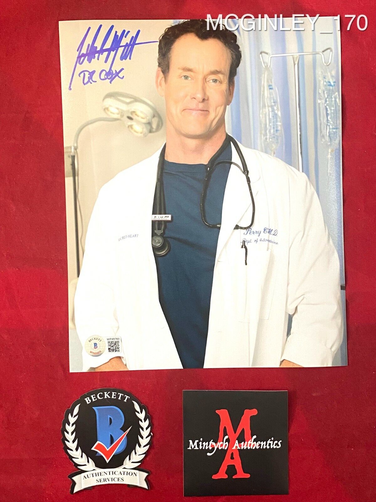 JOHN MCGINLEY AUTOGRAPHED SIGNED 8x10 Photo Poster painting! SCRUBS! DR PERRY COX BECKETT COA!