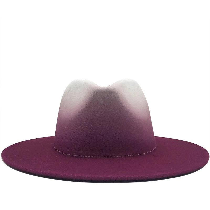 Unisex Minimalist Solid Color Flat Eaves Fedora Hat