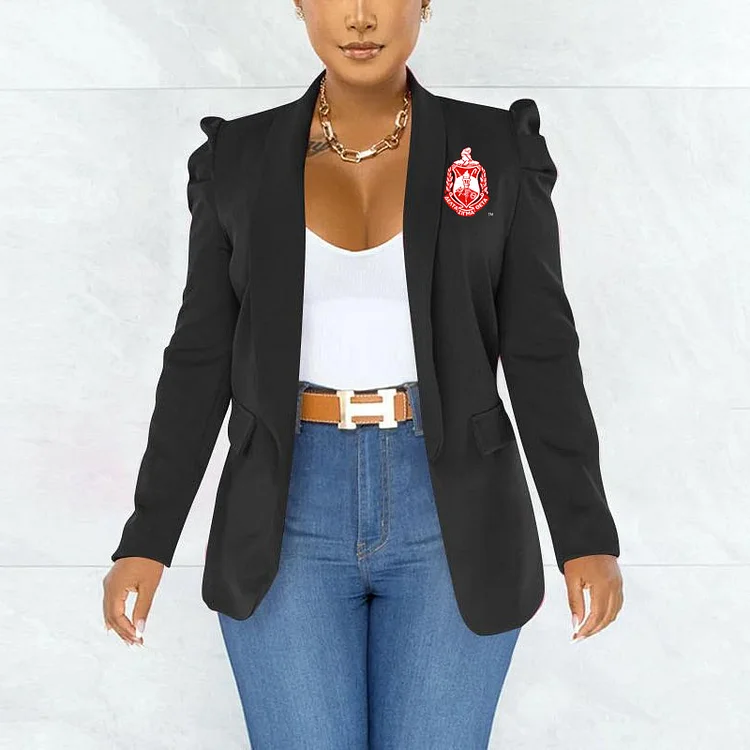 Fashion new long sleeve pleated suit jacket