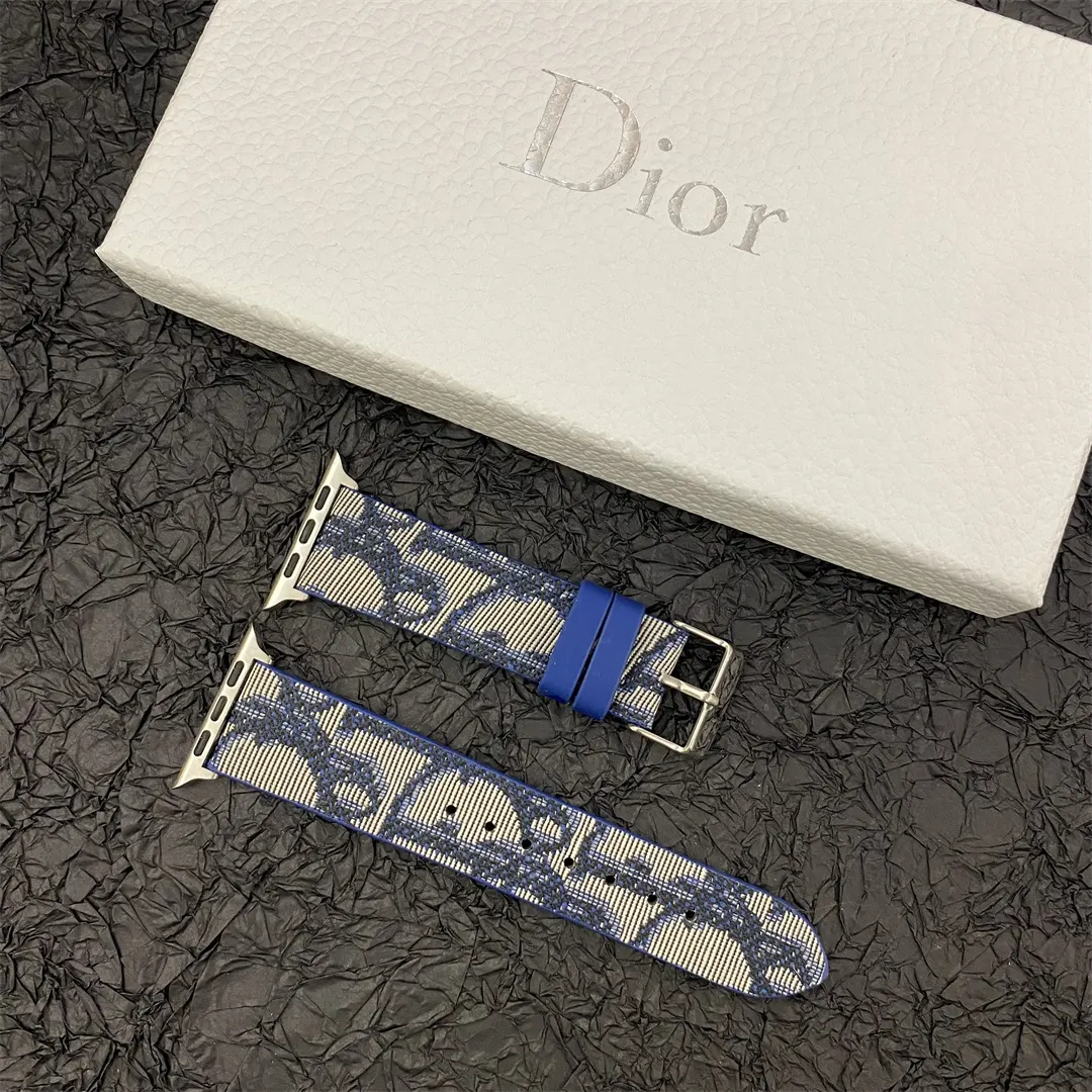 Christian Dior Premium Jacquard Fabric Apple Watch Full Series Replacement Straps
