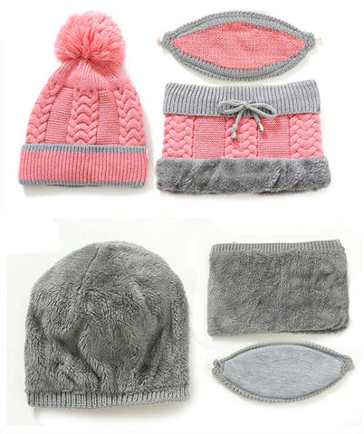 scaldacollo cappello e mascherina in lana esterna e pail interno per combattere il freddo e stare al caldo