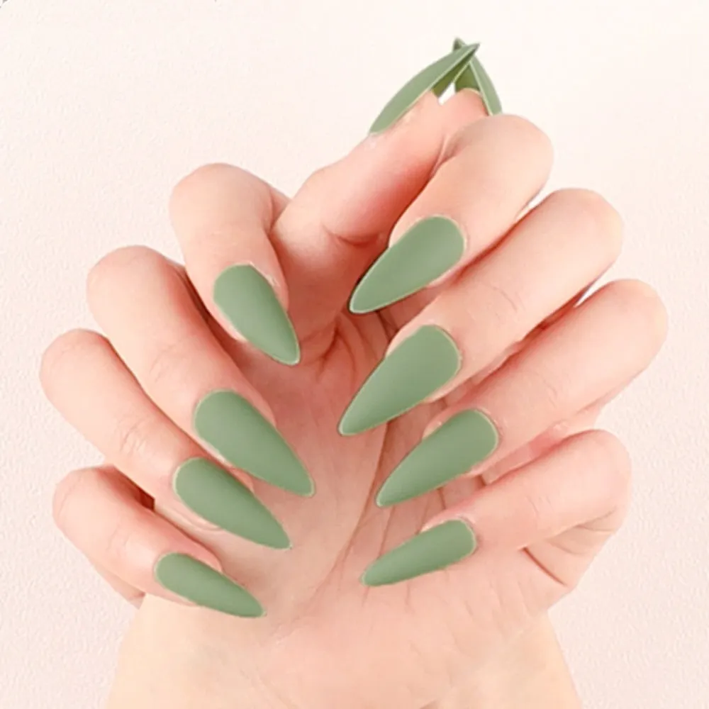24Pcs Press On Matte Ballerina Coffin Fake Nails With Design Artificial False Nails DIY Finger Tips Manicure Tool-Nail Inspo