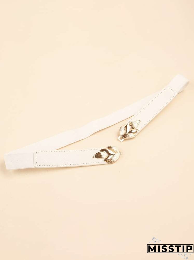 Gold Buckle Elastic Belt