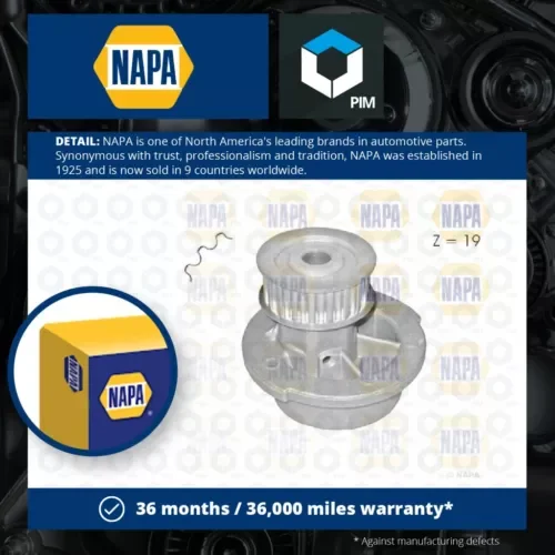 Water Pump fits VAUXHALL NOVA 1.2 1.4 1.6 83 to 93 Coolant NAPA 1334025 1334065 Parts