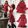 Family Dress Mother Daughter Long Bustier Plaid Dress