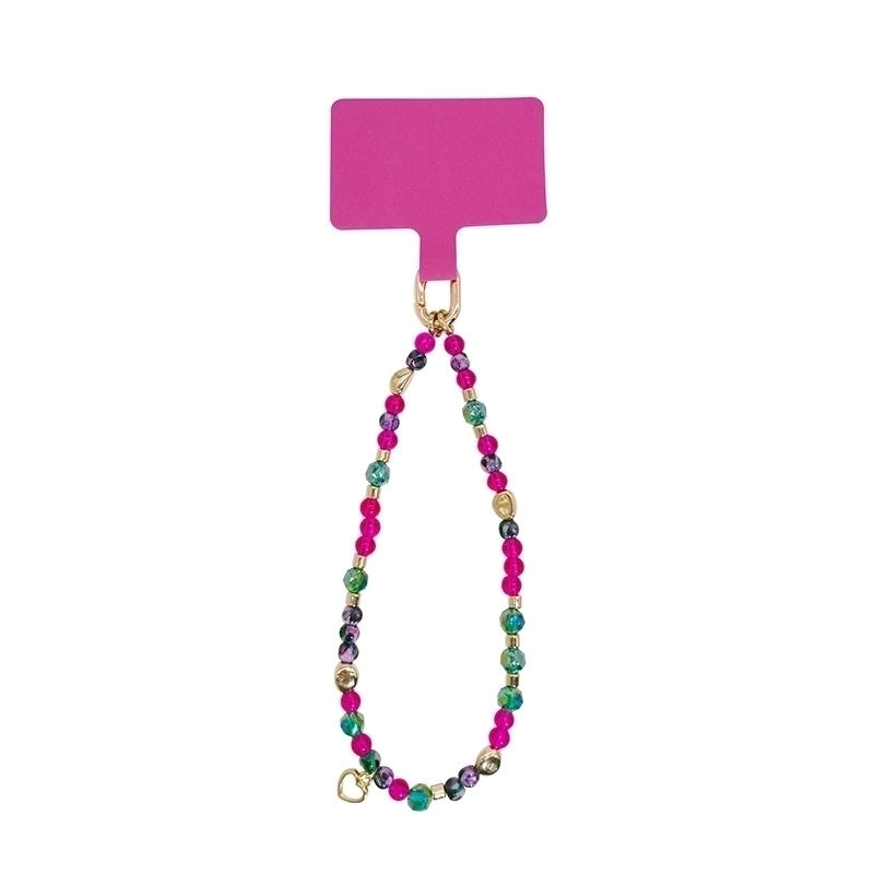 Minimalist Geometric CCB Crystal Beads Glass Bead Mobile Phone Lanyard