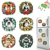 6Pcs Weihnachtskatze - 5d DIY Handwerk Aufkleber Magnet