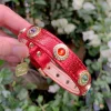Original Design Genuine Leather Pet Gemstone Collar