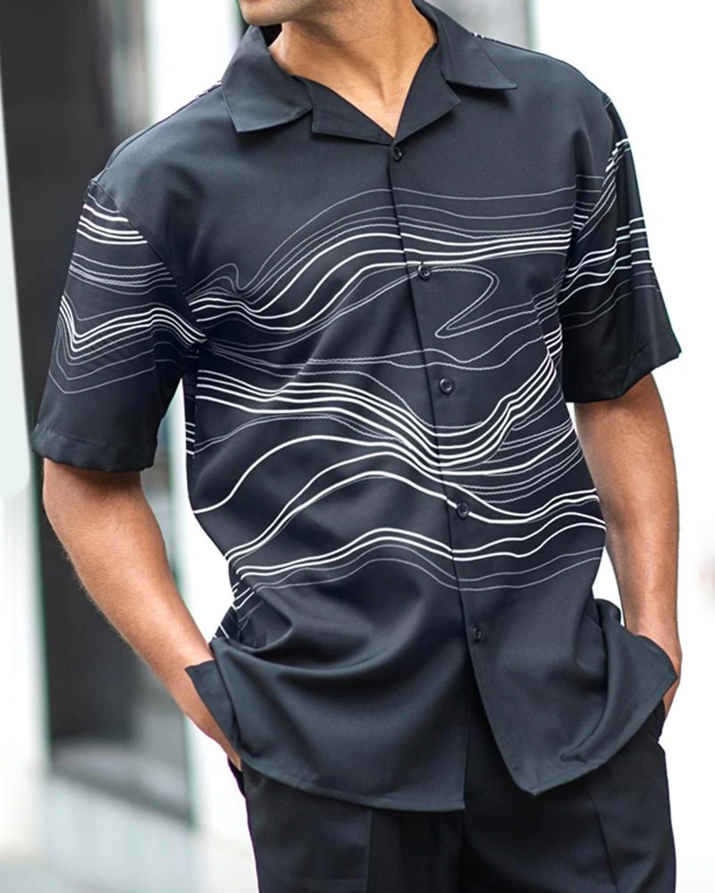 Two Piece Short Sleeve Walking Suit Set with Shorts