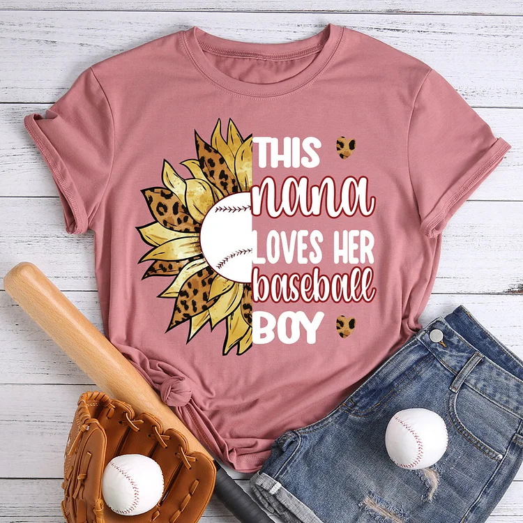 This nana loves her baseball boy T-shirt Tee -013492-Annaletters